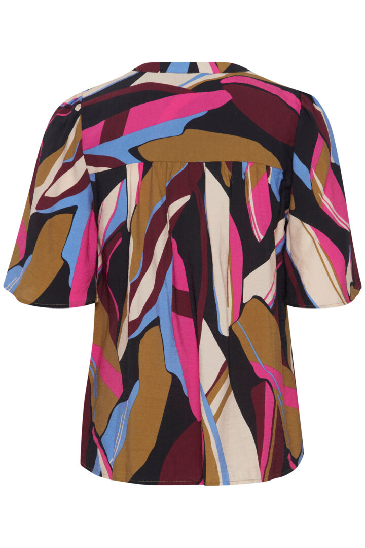 Pzkayla Blouse - Fuchsia Purple Printed