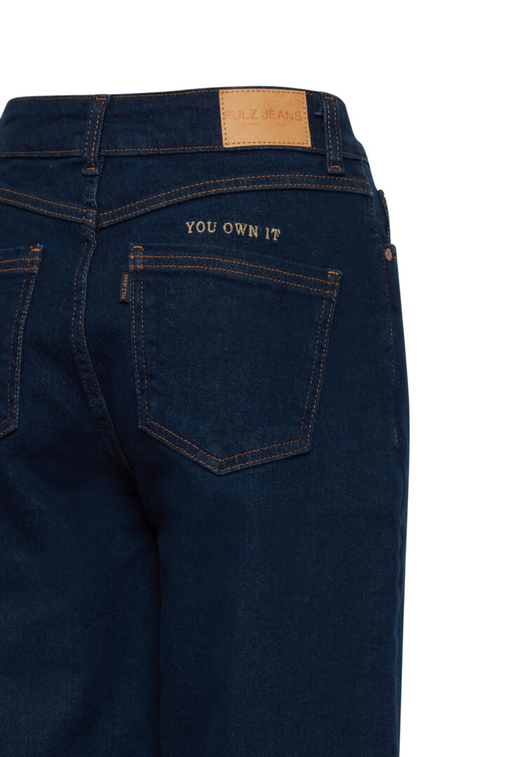 Pzmorina HW Jeans Curved Leg - Medium Blue Denim