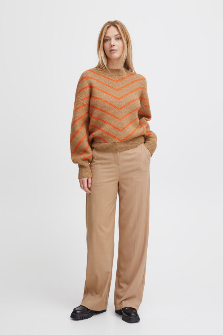 Bymica Stripe Jumper - Flame Mix