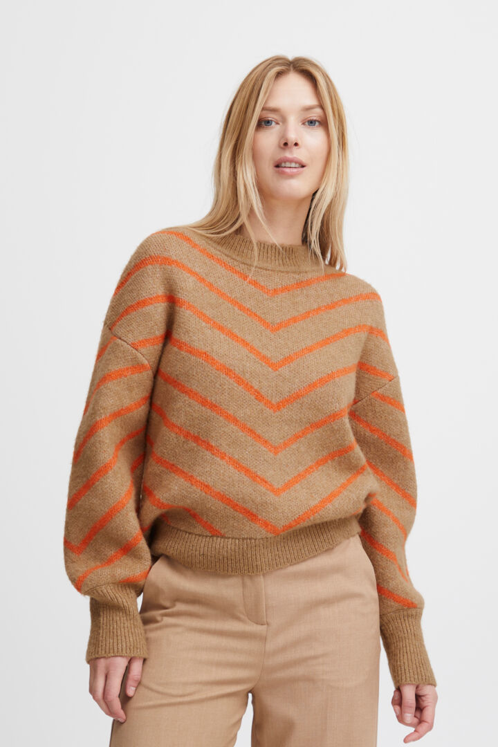 Bymica Stripe Jumper - Flame Mix