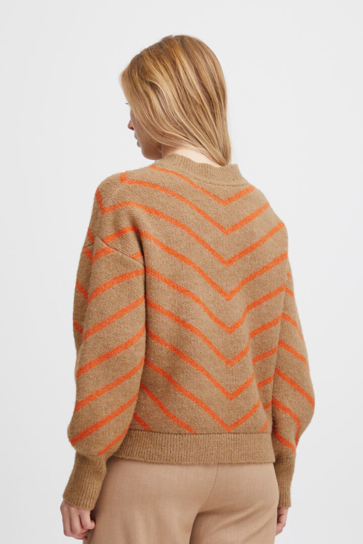 Bymica Stripe Jumper - Flame Mix