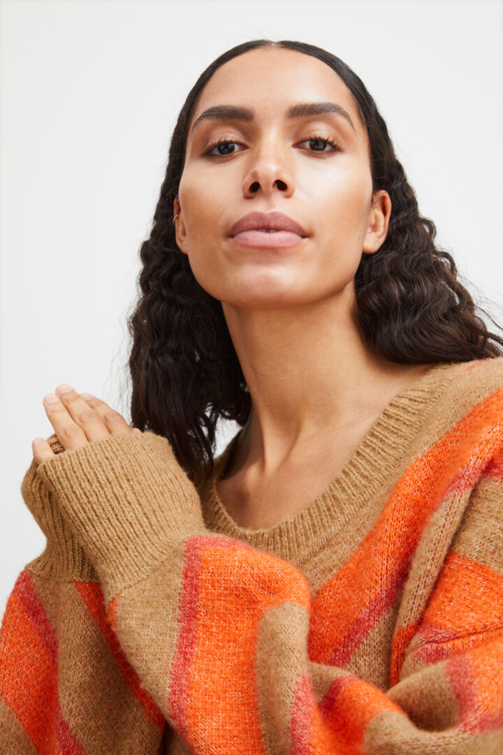 Bymica Stripe Dress - Flame Mix