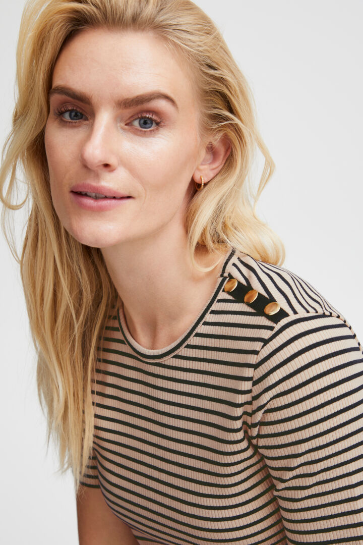 Pzhavana SS Tshirt - Irish Cream Striped
