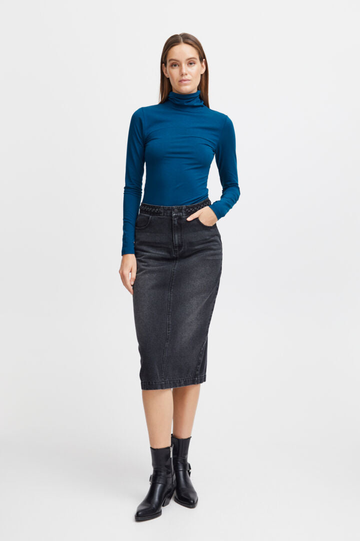 Pamila Roll Neck Jersey - Poseidon