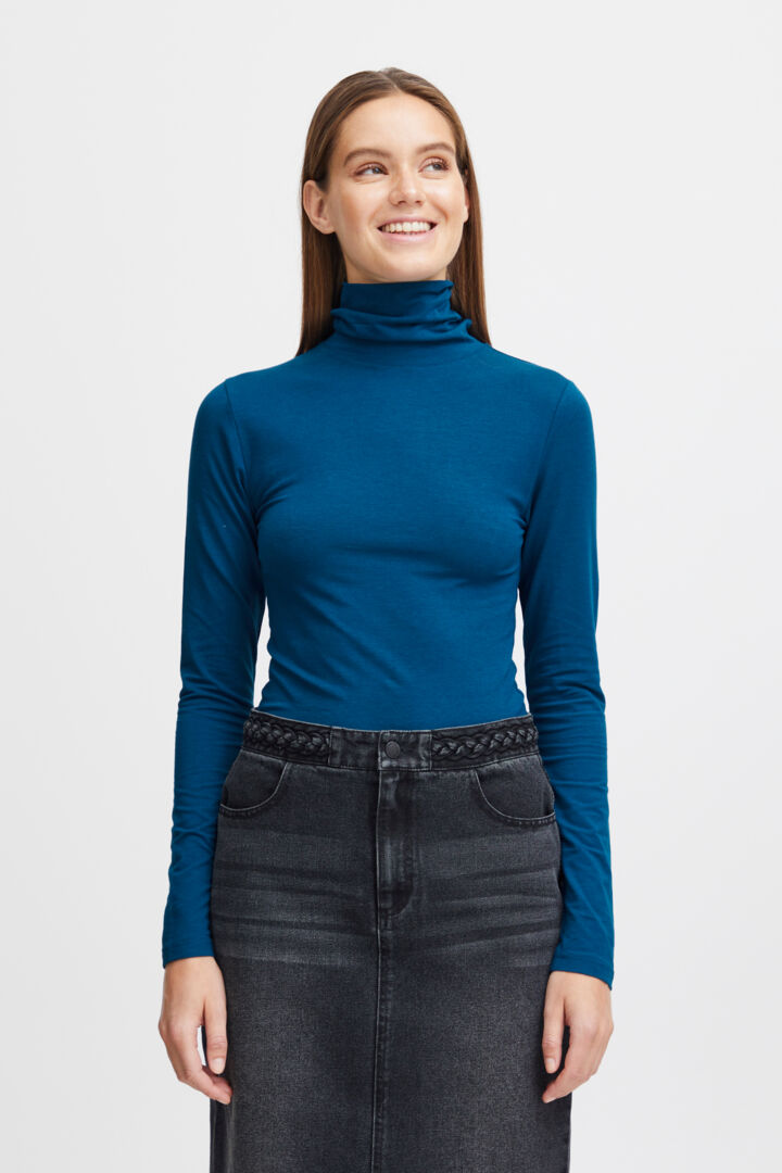 Pamila Roll Neck Jersey - Poseidon