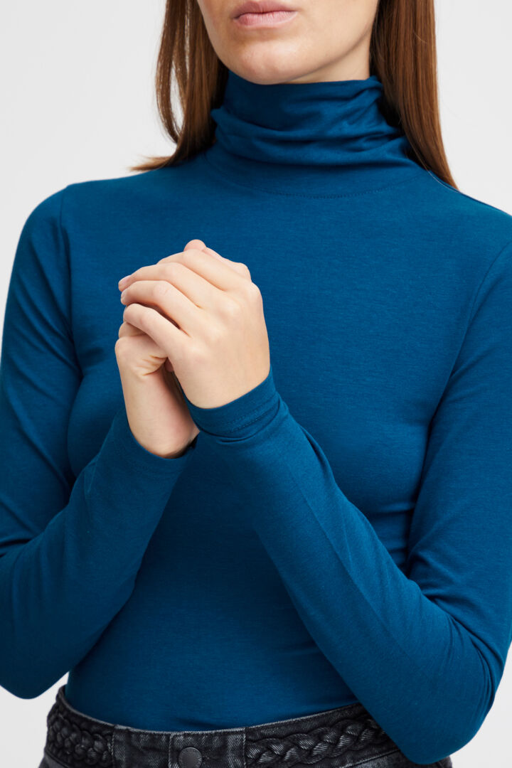 Pamila Roll Neck Jersey - Poseidon
