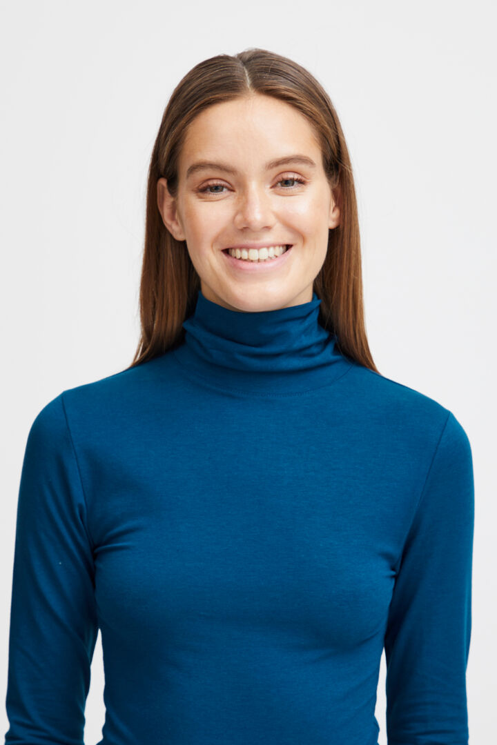 Pamila Roll Neck Jersey - Poseidon