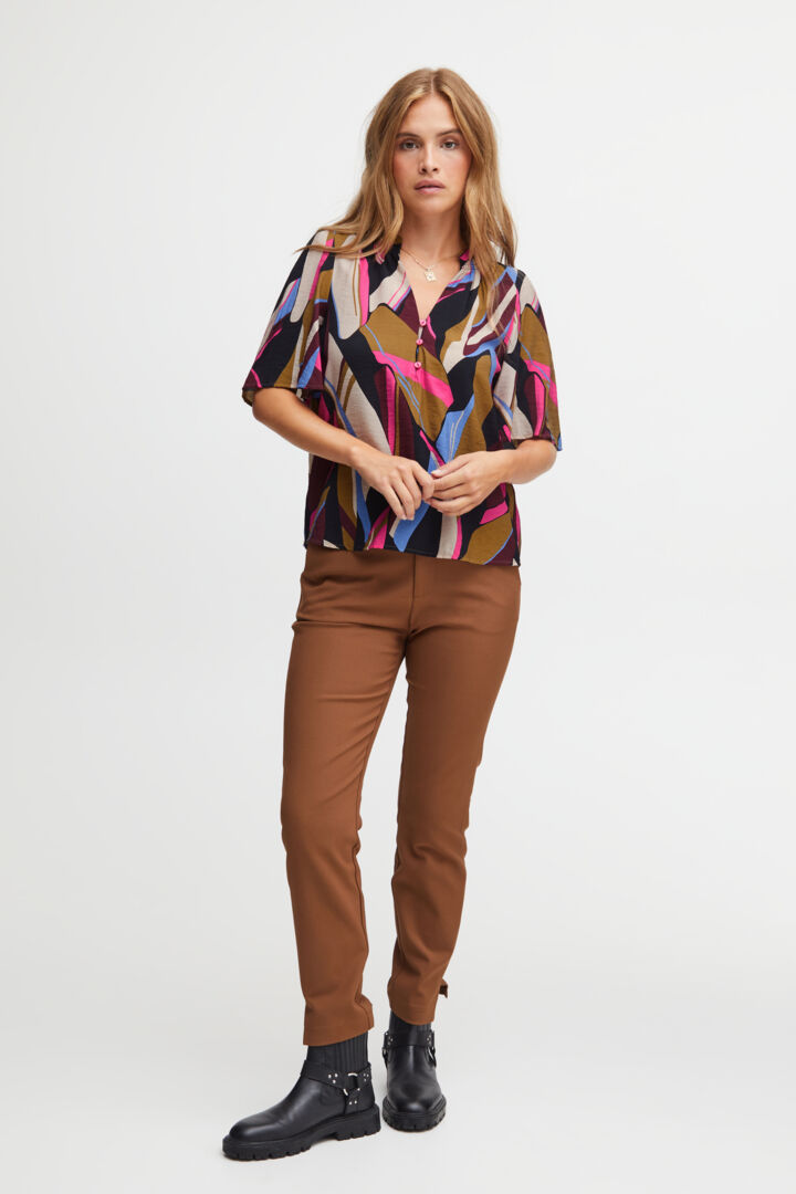 Pzkayla Blouse - Fuchsia Purple Printed