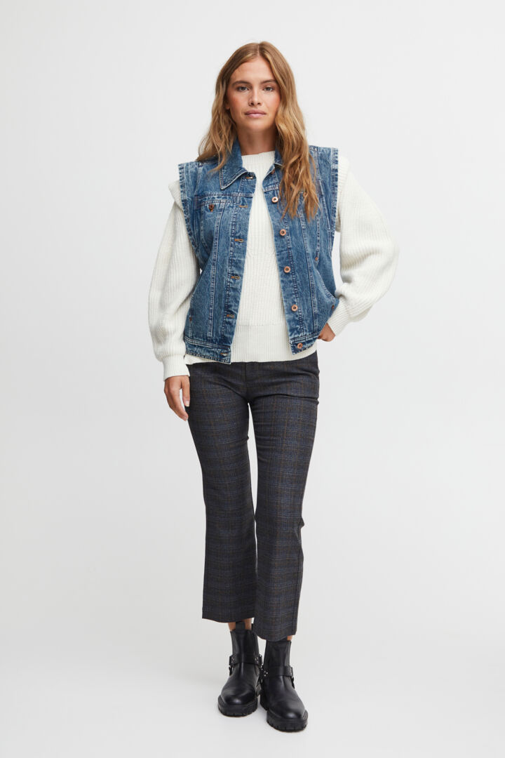 Pzvanilla Denim Waistcoat - Medium Blue Denim