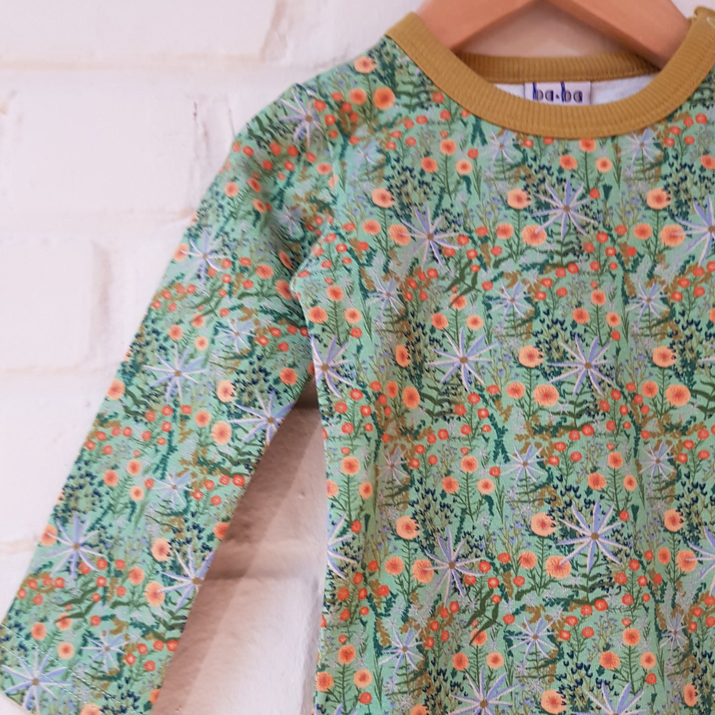 Body Long Sleeves Fleece Lycra Brushed - Flower