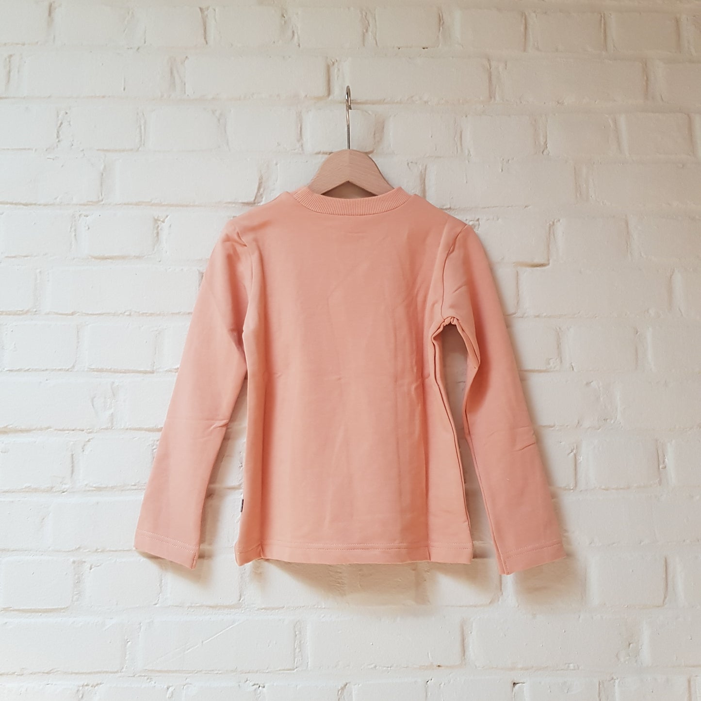 Flower Longsleeve Fleece Lycra Brushed Plain - Peach