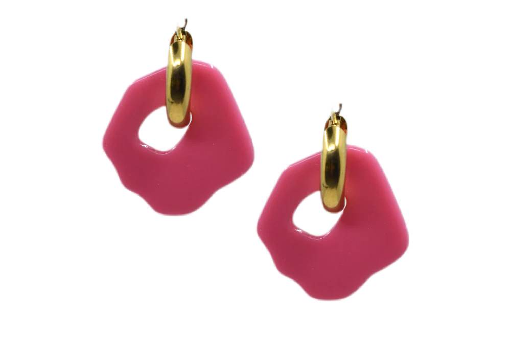Marie Pair Gold Earrings - Roze