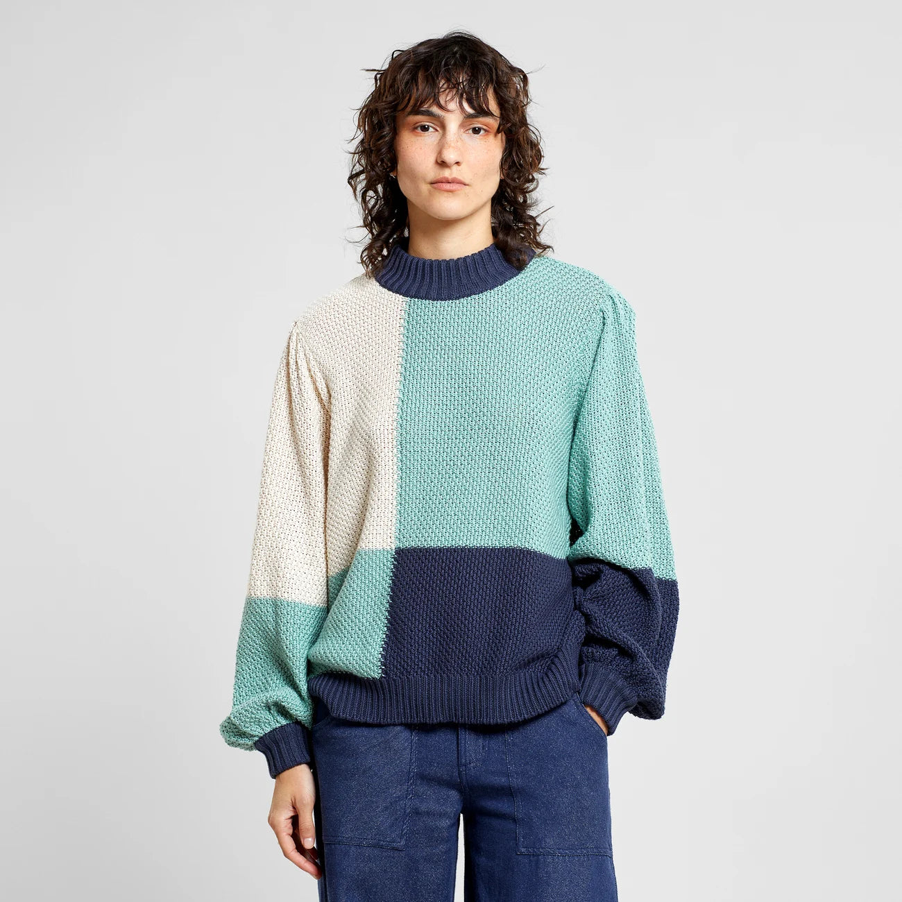 Sweater Knitted Rutbo Blocks - Green