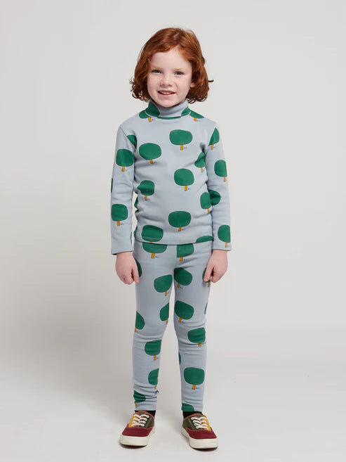 Green Tree All Over Turtle Neck - T-shirt