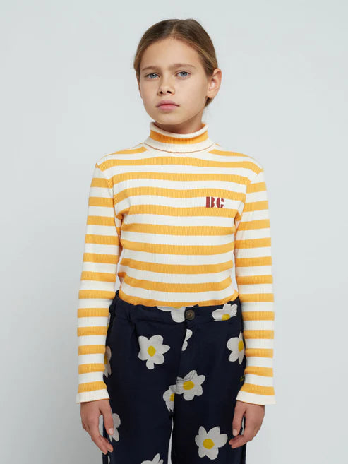 Yellow Stripes Turtle Neck - T-shirt