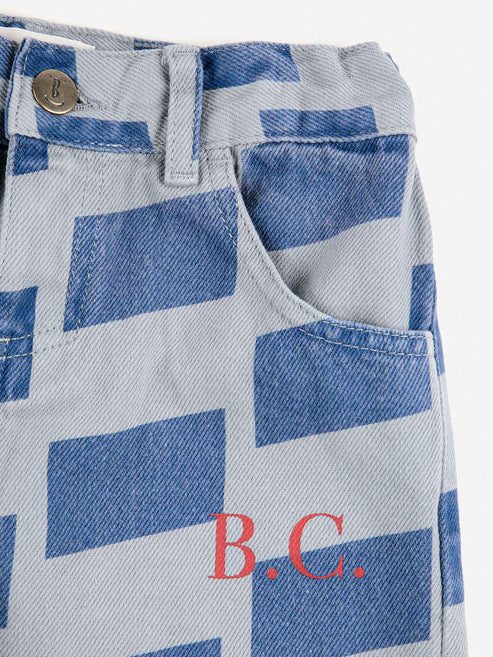 Checker All Over Denim - Pants