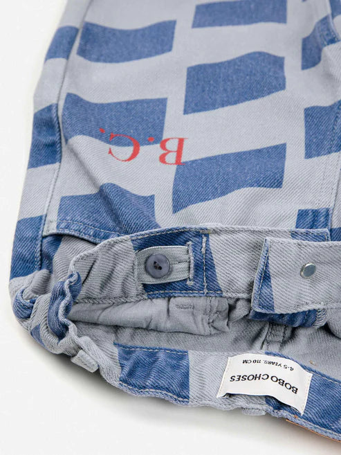 Checker All Over Denim - Pants