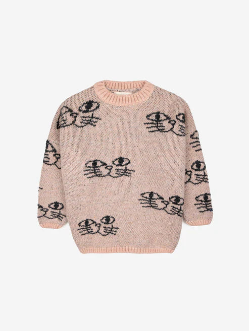 Smiling Cat All Over Jacquard - Jumper