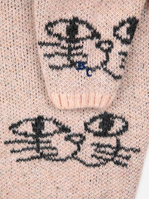 Smiling Cat All Over Jacquard - Jumper
