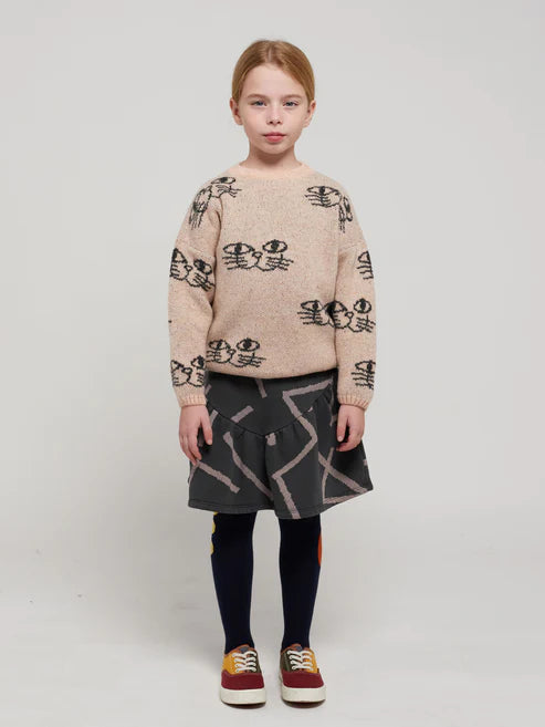 Smiling Cat All Over Jacquard - Jumper