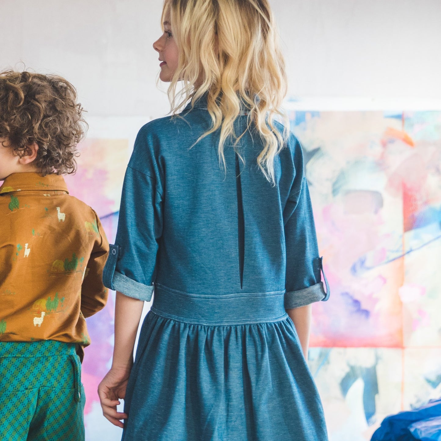 Geertje Dress - Punto Di Milano Blue
