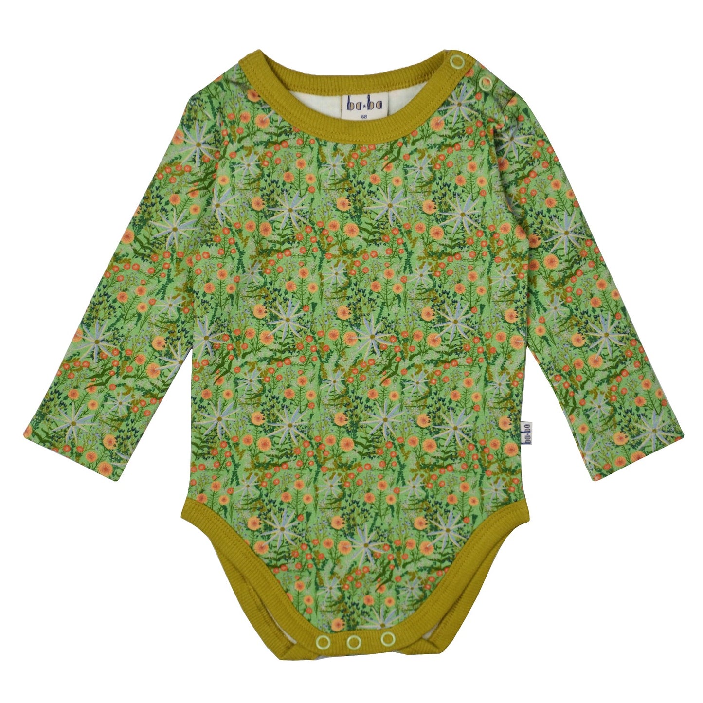 Body Long Sleeves Fleece Lycra Brushed - Flower