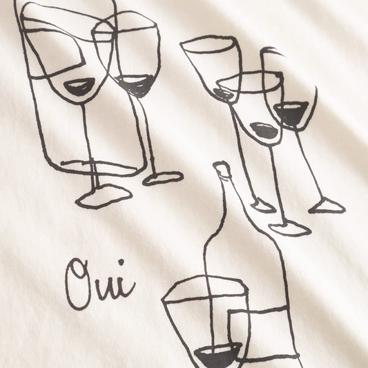 T-Shirt - Visby Oui Wine off-White