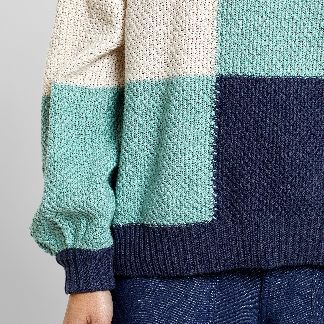 Sweater Knitted Rutbo Blocks - Green