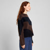 Sweater Limhamn - Flowy Block - Black/Coffee Brown