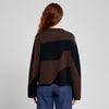 Sweater Limhamn - Flowy Block - Black/Coffee Brown