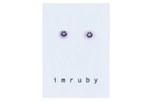 Alice Smiley Stud Earrings - Paars