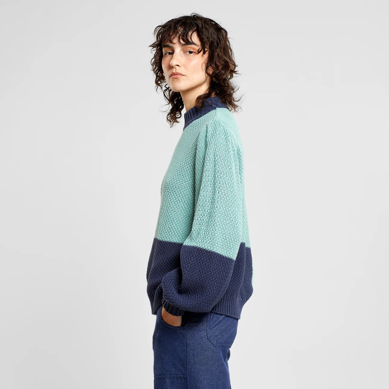 Sweater Knitted Rutbo Blocks - Green
