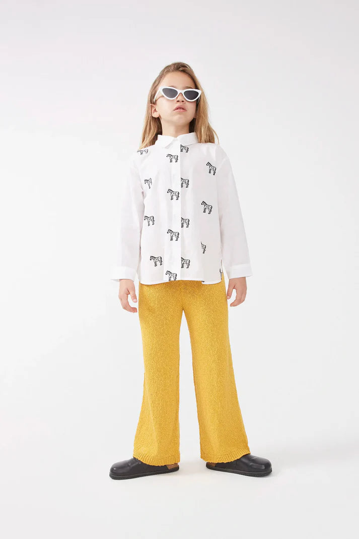 OUTLETCamisa de niña cebras bordadas blanca - 41421