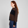 Sweater Limhamn - Flowy Block - Black/Coffee Brown