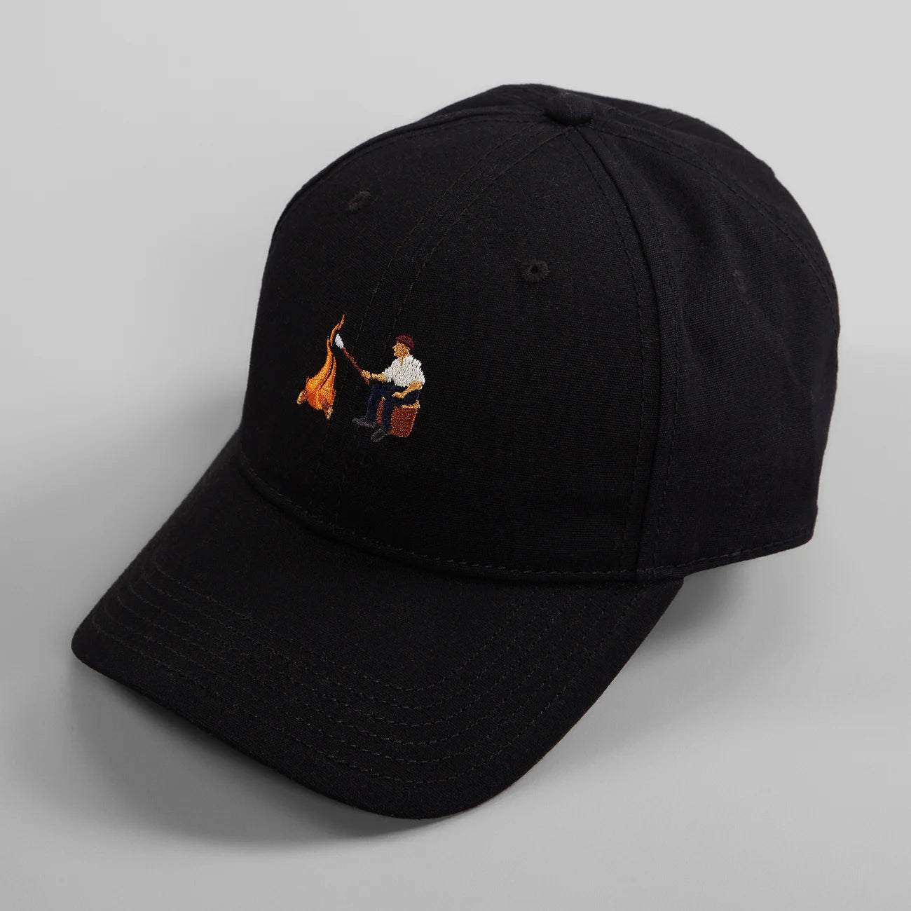 Sports Cap Camping Fire EMB - Black