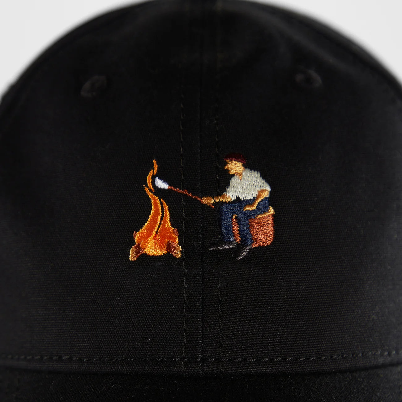 Sports Cap Camping Fire EMB - Black
