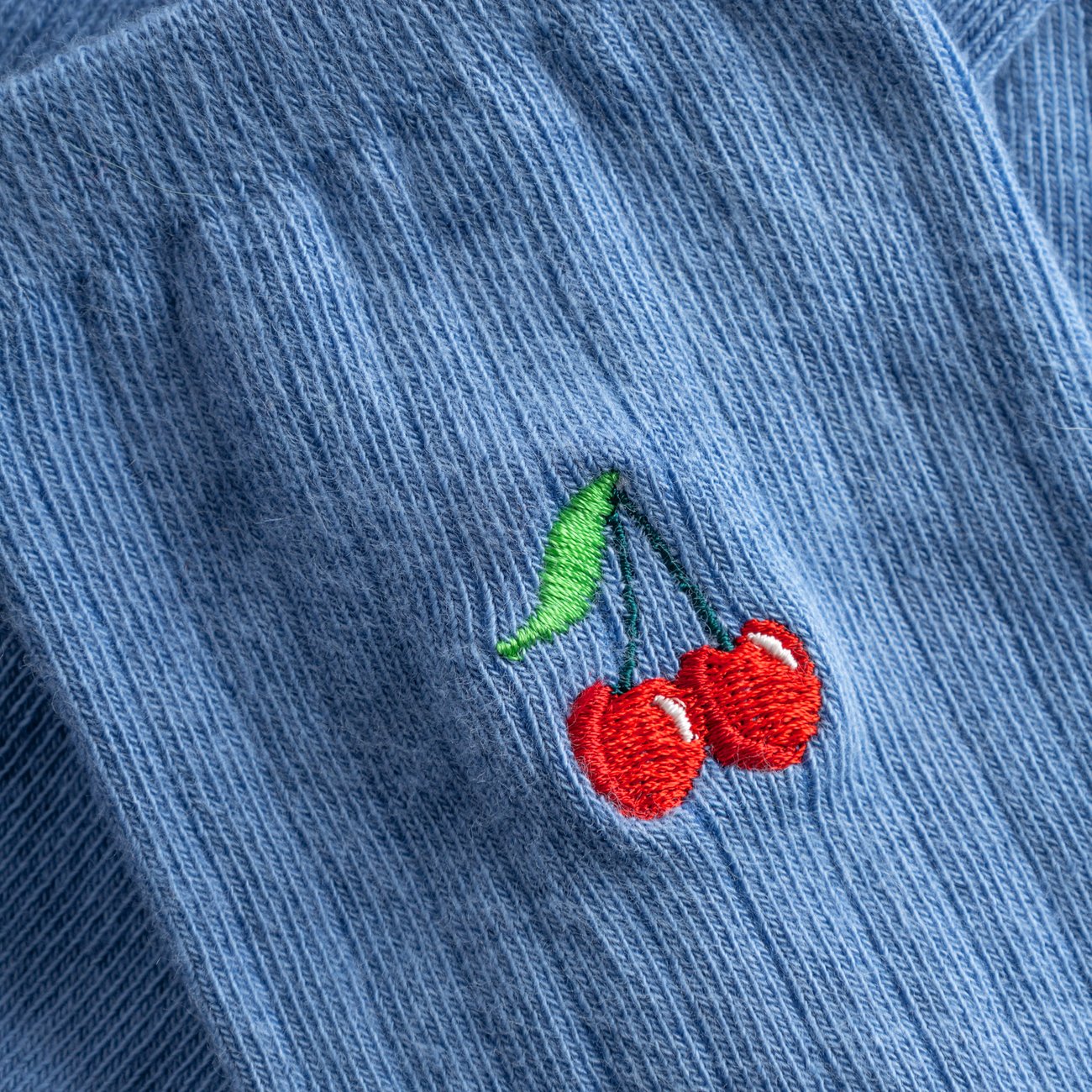 Rib Socks Knivsta Cherries - Forever Blue