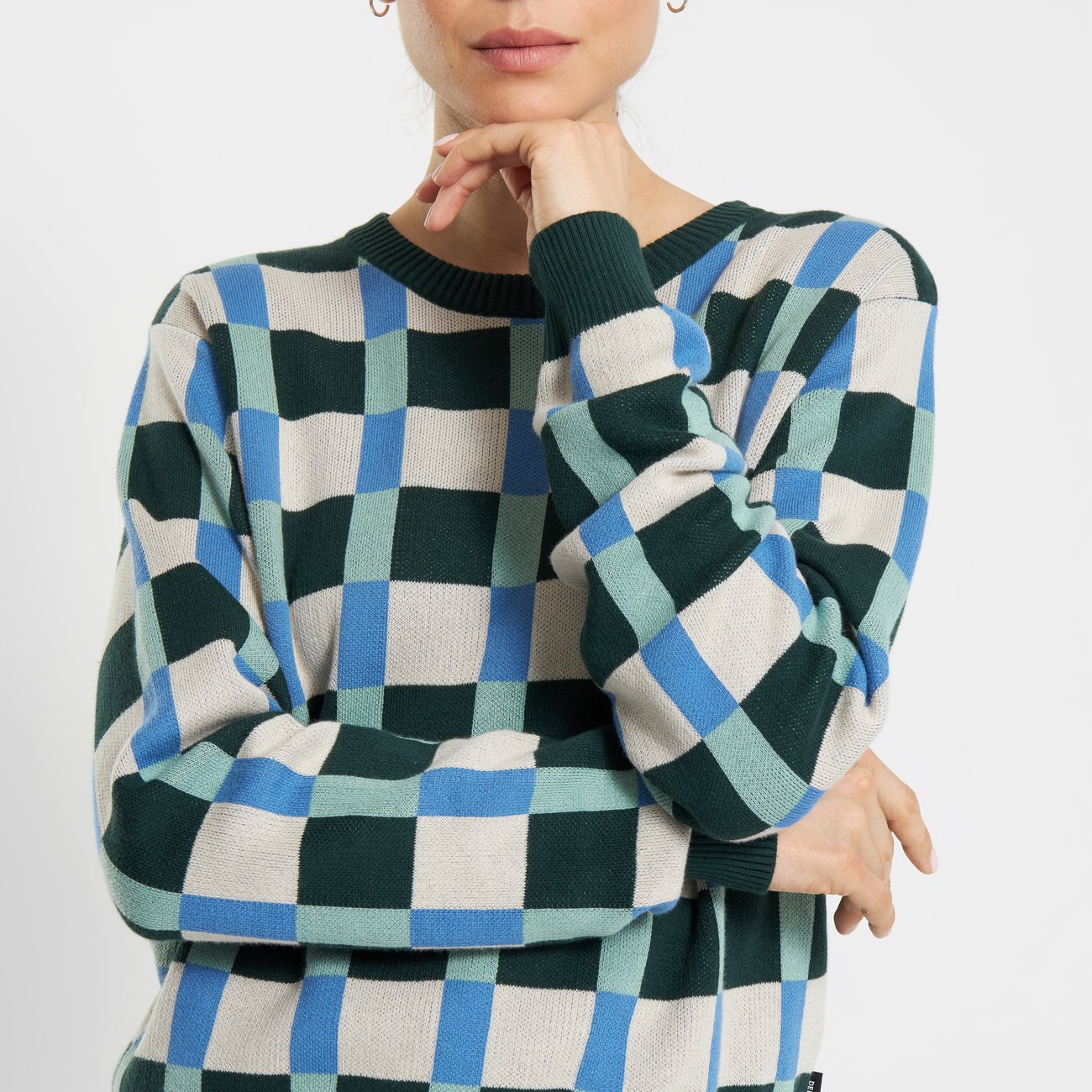 Sweater Arendal Retro Check - Dark Green