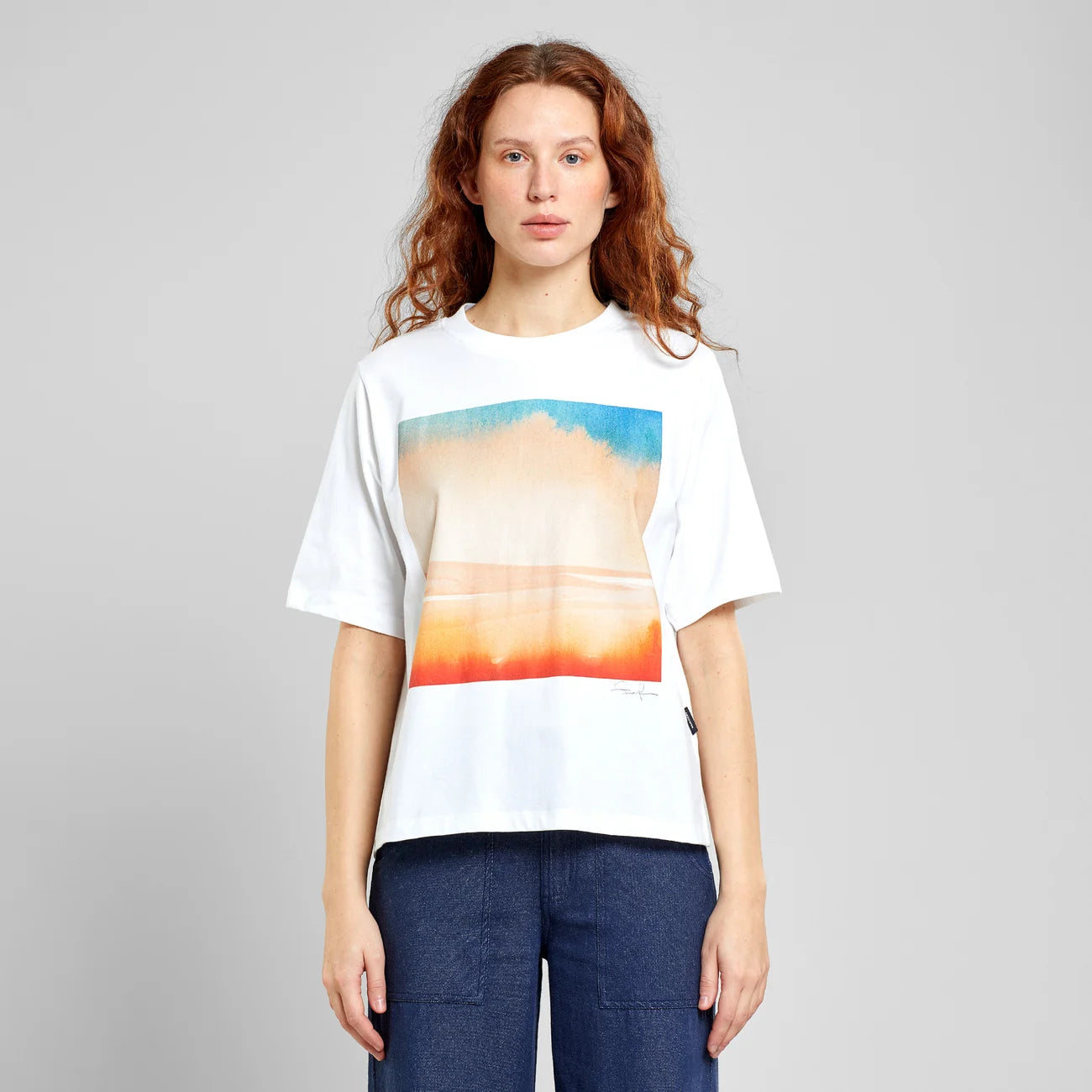 T-Shirt Vadstena Stina Warm Sky - White