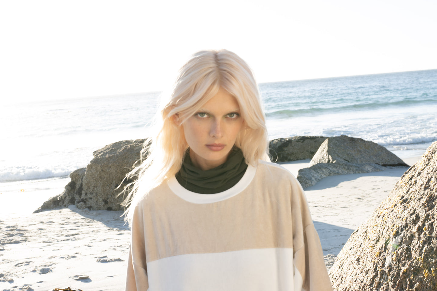 Sweater Nina Nicky Velours - Ecru 2 Tone