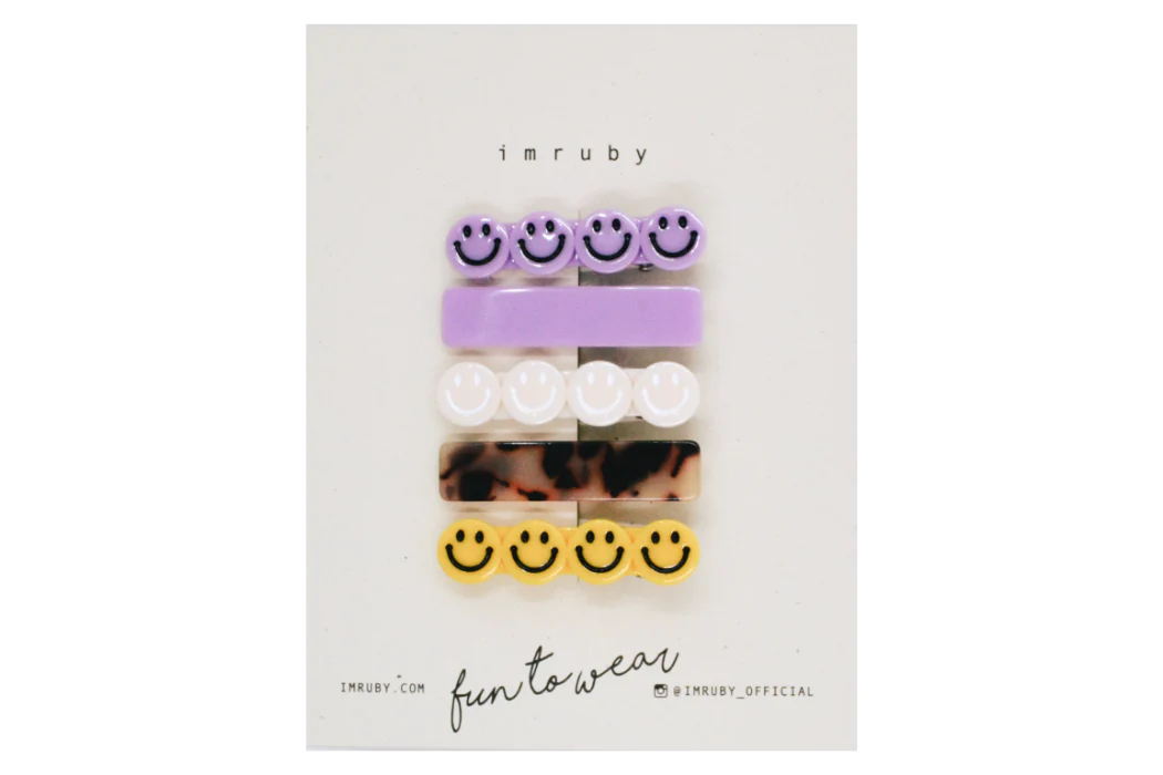 Smiley Set Of 5 Clips