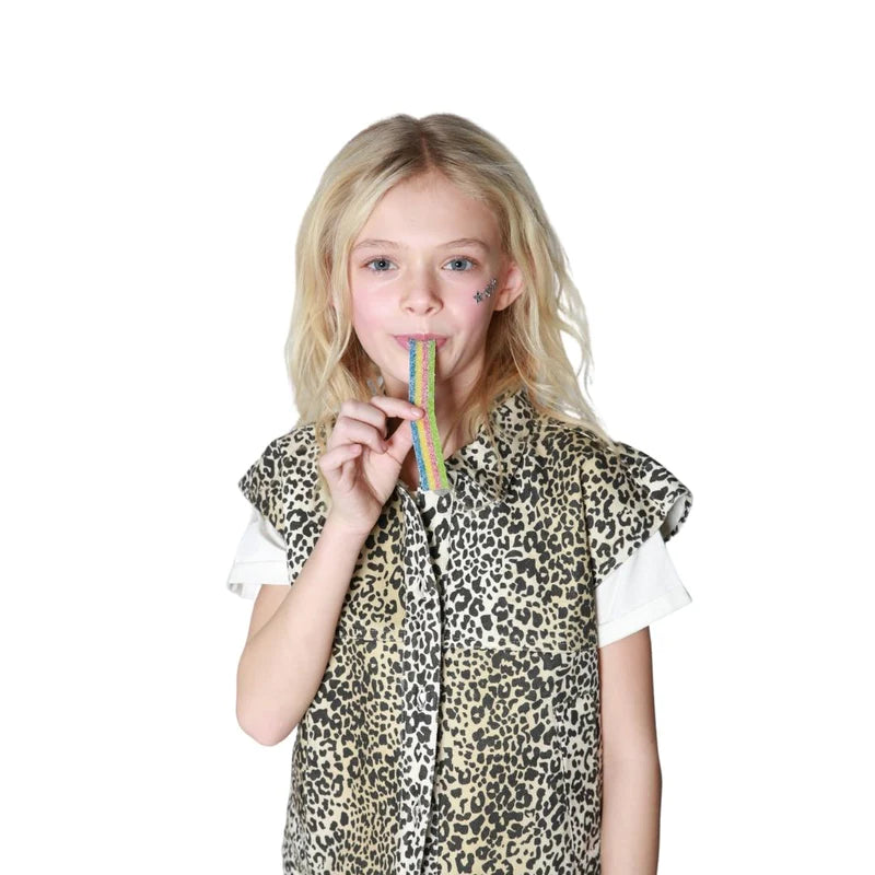 Denim Gilet Leopard