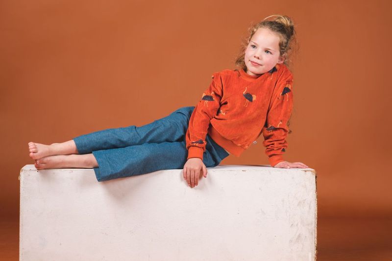 Gea Sweater Velvet Velours - Ostrich