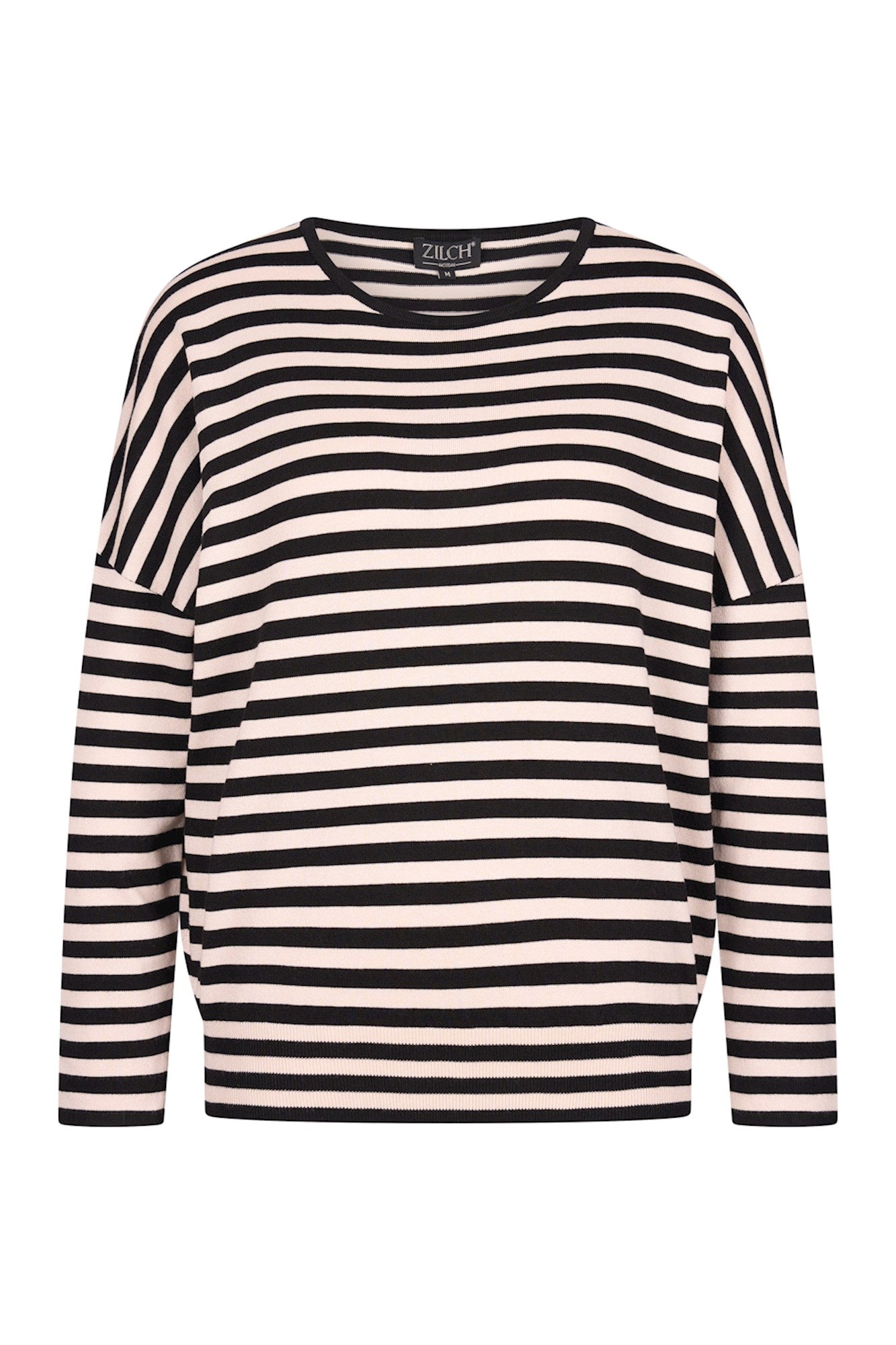 Sweater Round Neck - Two Tone Black