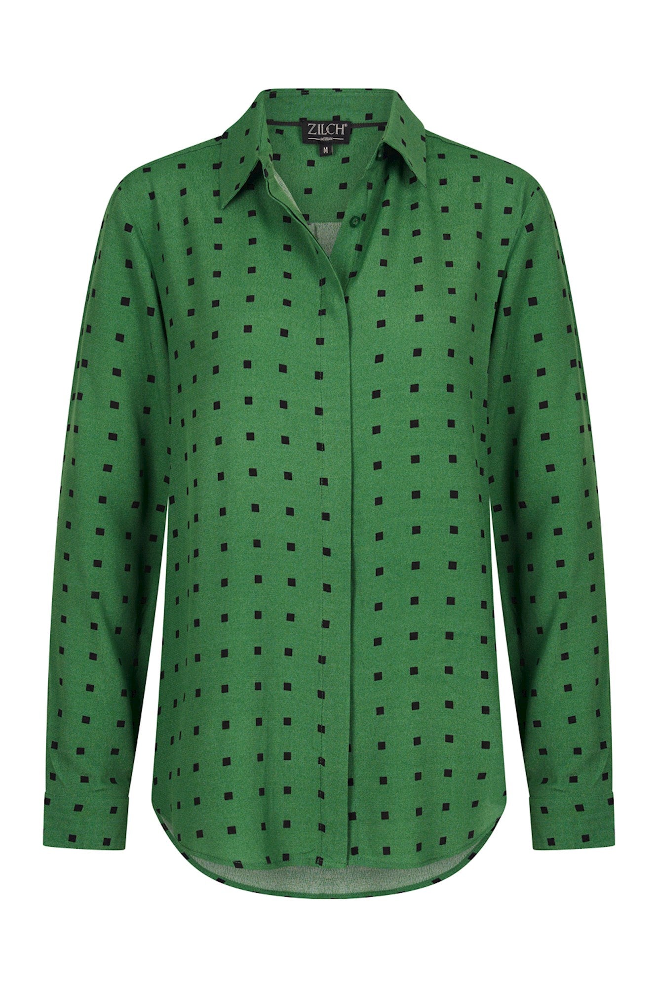 Blouse Basic - Squares Pesto