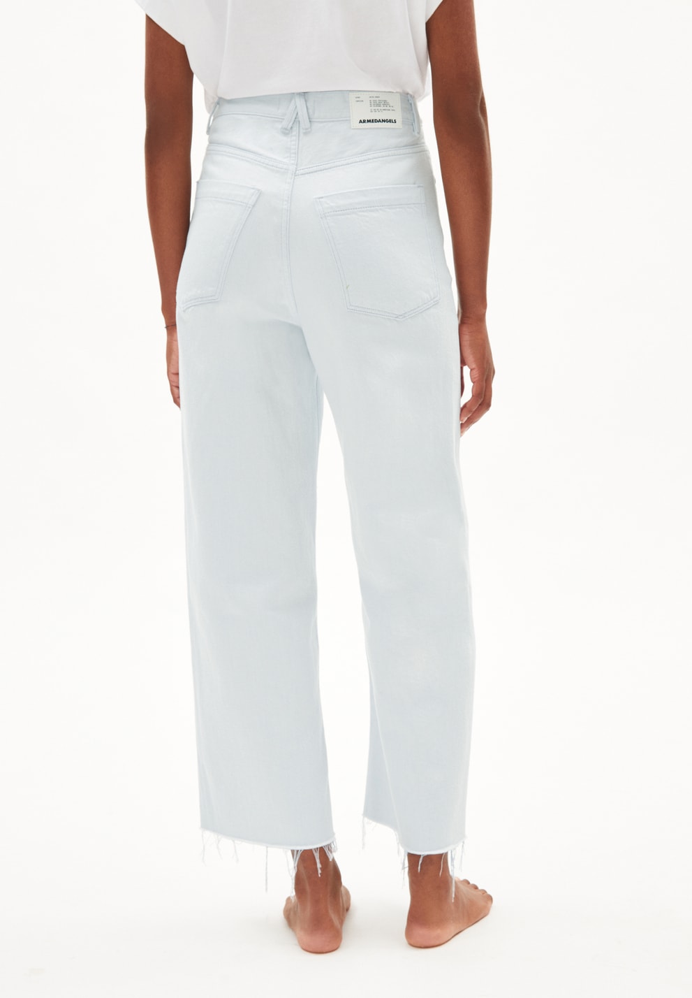 Enijaa Cropped Denim Loose Fit - Blue White
