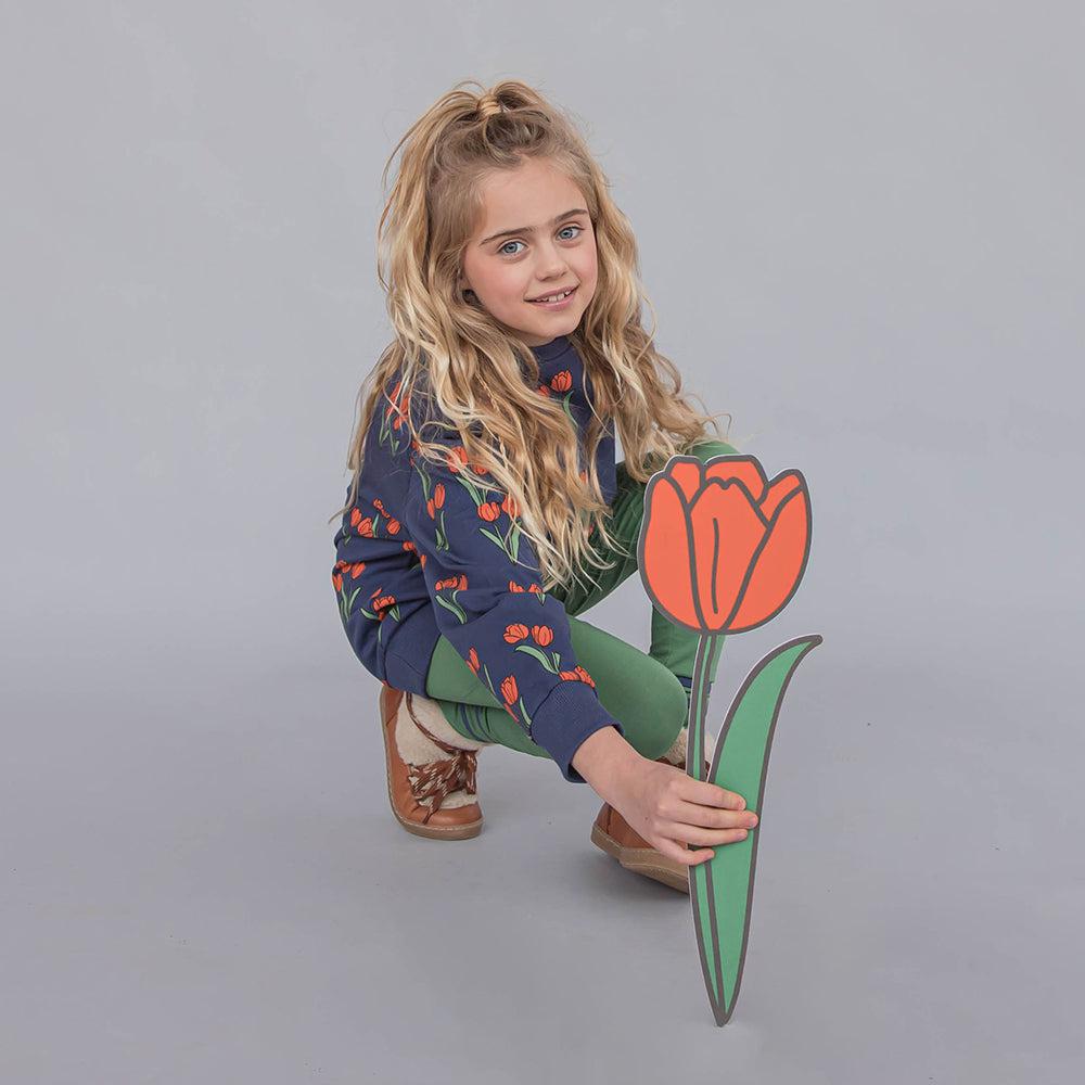 Tulips - Girls Sweater With Split