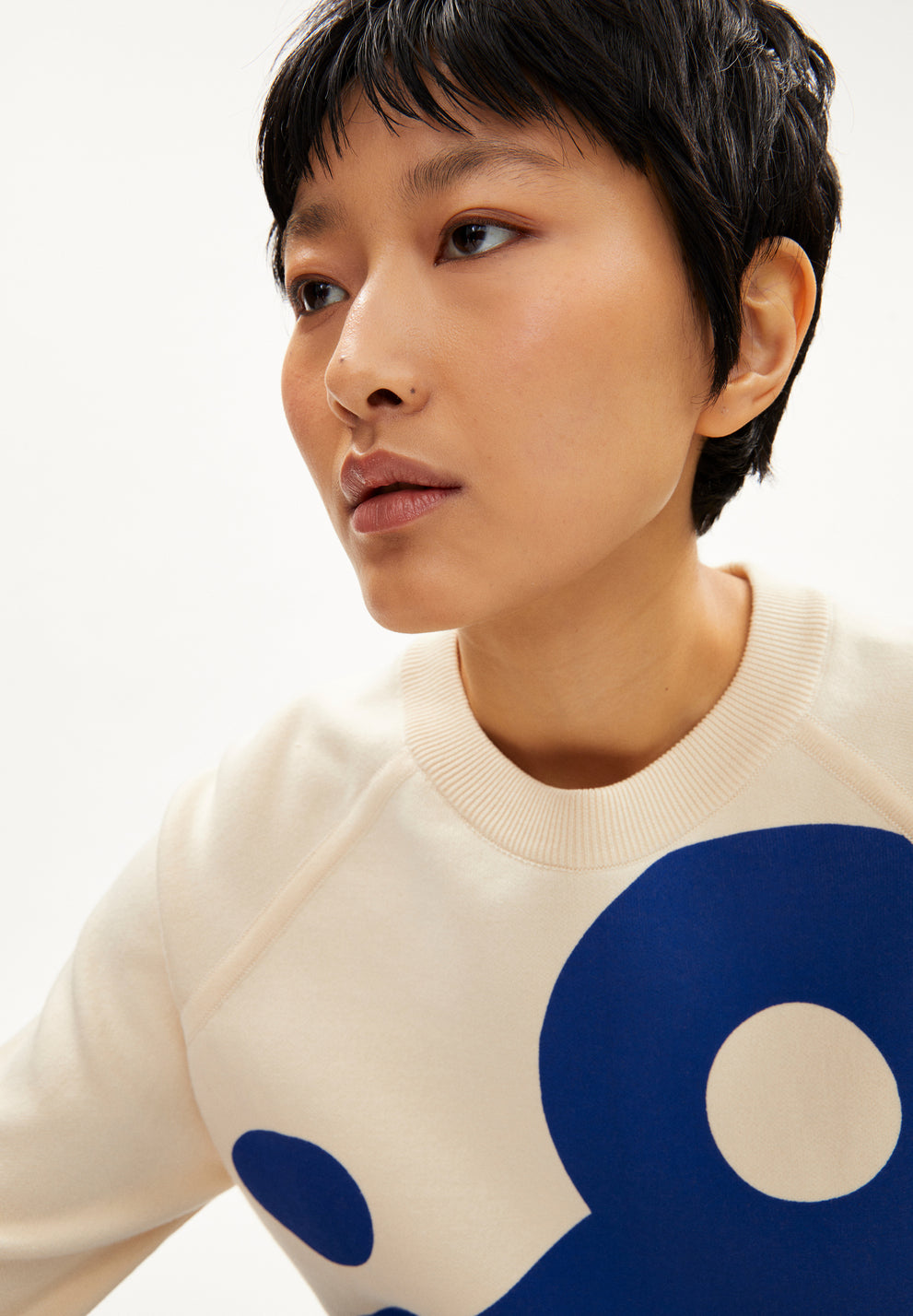 Yadiraa Placed Print - Oatmilk/Warm Blue