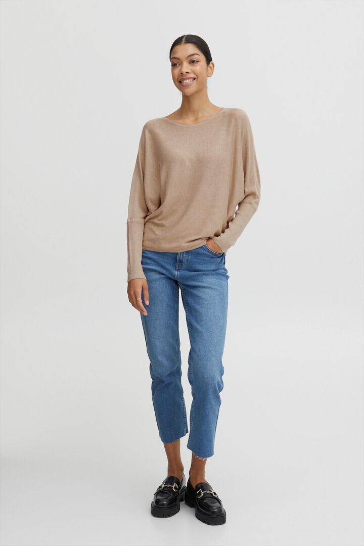 Bymmpimba1 Bat Jumper Knit - Cement Melange