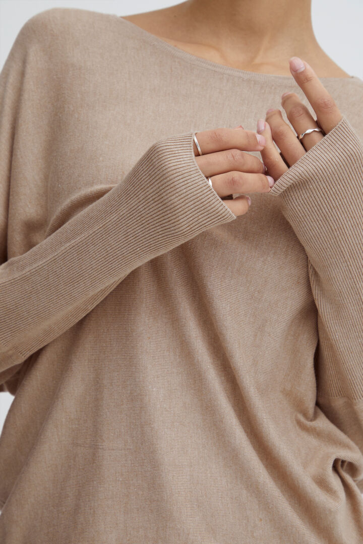 Bymmpimba1 Bat Jumper Knit - Cement Melange